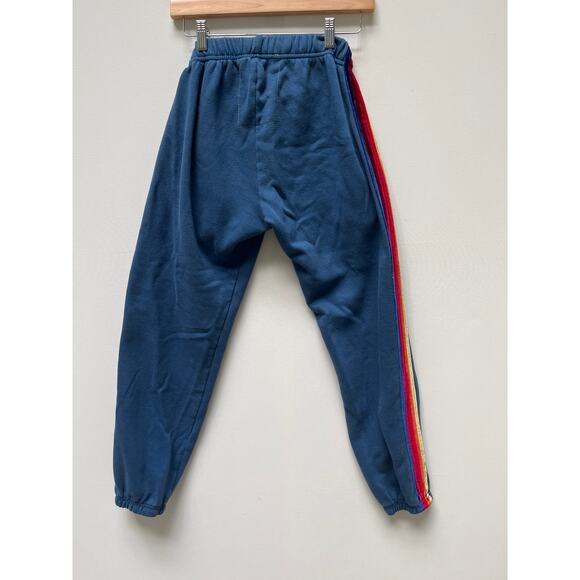 Aviator Nation Blue Joggers sweatpants with velvet colored stripes M - Picture 5 of 11